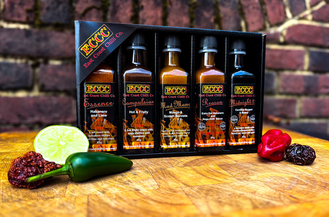 Mini Hot Sauce Gift Set - 5 of our hottest Artisan Chilli Sauces - 60ml Bottles - Spicy Taster Pack for Chilli Lovers